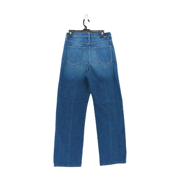 Mother Women 27 Pinch Sneak Jeans Blue Wide Leg Denim High Waist Pleated NEW - Picture 8 of 10